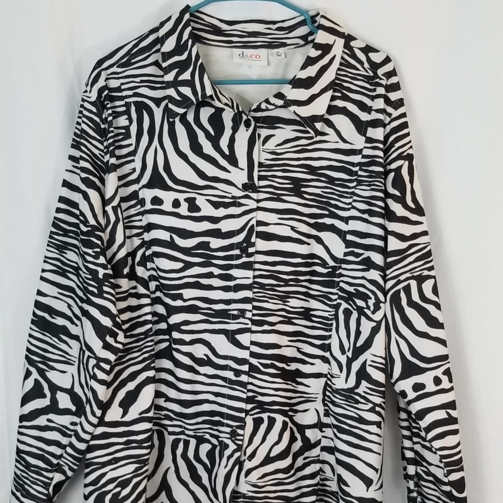 Denim & Company Animal Print Cover Jacket 2X